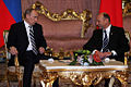 Vladimir Putin and Romanian President Traian Băsescu