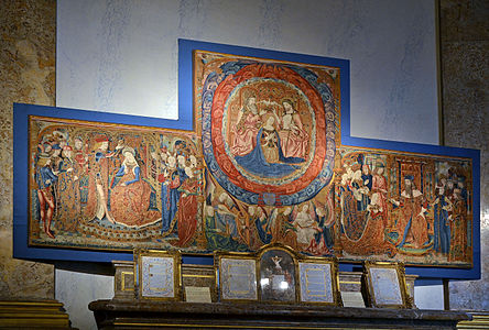 "Crowning of the Virgin" – 15th century tapestry altar covering in the Sens Museum