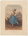 Fanny Elssler tanzt die Cracovienne im Ballett La bohémienne (The Gipsy), 1839