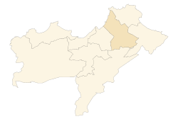 Map of Oran Province highlighting Gdyel District