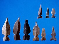 Gesher Pre-Pottery Neolithic A flint arrowheads.