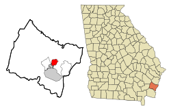 Location in Glynn County and the state of Georgia