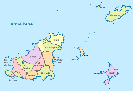 Die Parishes (Gemeinden) von Guernsey