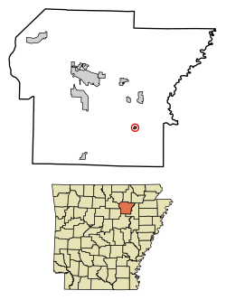 Location of Oil Trough in Independence County, Arkansas.