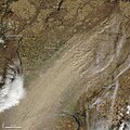 Image 64Dryland farming caused a large dust storm in arid parts of Eastern Washington on October 4, 2009. Courtesy: NASA/GSFC, MODIS Rapid Response. (from Washington (state))