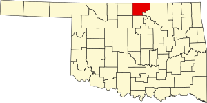 Map of Oklahoma highlighting Kay County
