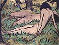 Otto Mueller: Zwei Mädchen im Grünen, um 1925, Pinakothek der Moderne, München