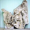 Platten 2 und 3 – 2: Am Hof von König Aleos; 3: Herakles erblickt dessen Tochter Auge im Tempel