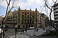 Modernista building on a corner of Rambla del Poblenou (Barcelona).