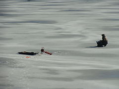 Ice fisherman on Lake Habeeb
