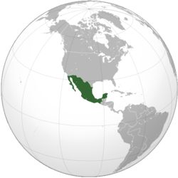 Mexico in 1852, prior to the Gadsden Purchase, and after the Mexican Cession