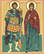 St Chrysogonus depicted with St Anastasia