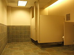 Typical male public toilet in the United States