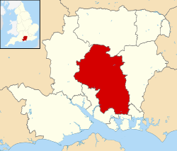Winchester shown within Hampshire