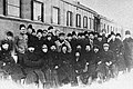 Image 43Passengers of "a science train" - the scientists who have gone to Tashkent to work at the first state university of Central Asia. (from National University of Uzbekistan)