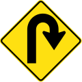 (W1-7) Hairpin curve to right