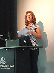 Catherine Mason apeaking at Event Two, Royal College of Art (2019)