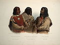 Chief of the Blood Indians, War chief of the Piekann Indians and a Koutani Indian, by Karl Bodmer
