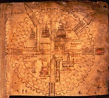 A 14th century diagram of Jerusalem in a round shape