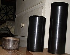 Wax phonograph cylinders in a variety of lengths