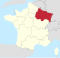 Lage der Region Grand Est in Frankreich