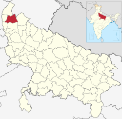 Location of Muzaffarnagar district in Uttar Pradesh