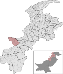 Kurram District (red) in Khyber Pakhtunkhwa
