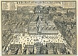 Der Leipziger Marktplatz mit dem Alten Rathaus, 1712