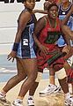 20 March 2006: Mary Waya (GA, right) playing for Malawi against Fiji at the 2006 Commonwealth Games