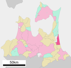 Location of Misawa in Aomori Prefecture