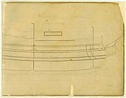 Half plan of HMS Ossory, showing decks.