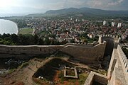 The medieval fortress overlooking the city of Ohrid in North Macedonia