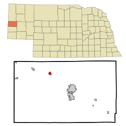 Location of Mitchell, Nebraska