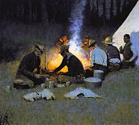 Frederic Remington, The Hunters' Supper, c. 1909, National Cowboy & Western Heritage Museum, Oklahoma City, Oklahoma