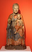 Enthroned Mary with infant, Upper Swabia, early 13th century, tilia, remainder of a newer version with several replacements