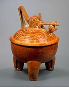 Tripod bowl with heron lid, Early Classic (Metropolitan Museum of Art)