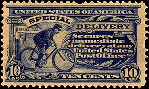 United States special delivery bicycle messenger stamp 1902