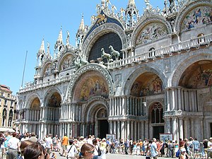 Gothic roofline of the south facade, St Mark's Basilica