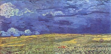 Wheat Field Under Clouded Sky by Vincent van Gogh, July 1890