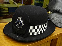 A typical bowler hat of female British police officers