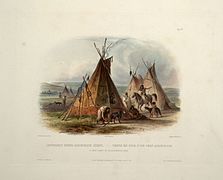 „Lederzelt eines Assiniboin Chefs“, Karl Bodmer 1840