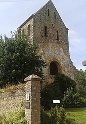 The tower of the old church of La Cropte