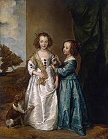 Van Dyck's double portrait of Philadelphia and Elisabeth Wharton. These were described by Oliver Millar as "two of the most touching portraits" ever produced by van Dyck.[5]
