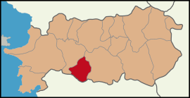 Map showing Karpuzlu District in Aydın Province