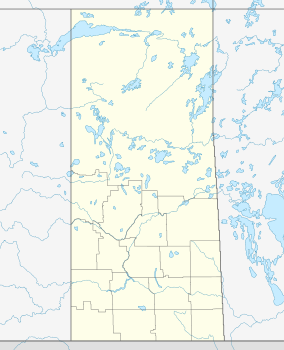 Map showing the location of Last Mountain Lake National Wildlife Area