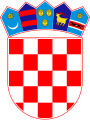 Wappen der Republik Kroatien: Schild ungezählt geschacht von Rot und Silber