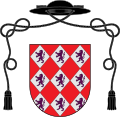 Coat of arms of St. John de Britto with black galero