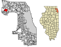 Location of Streamwood in Cook County, Illinois.