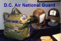 Pilot artifacts from the DCNG museum. The green pilot bag on left, donated by the Wherley family, belonged to DCANG Major General David F. Wherley Jr. (1947-2009).