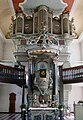 Kanzel-Orgel-Altar in der Evangelischen Kirche in Reichshof-Eckenhagen